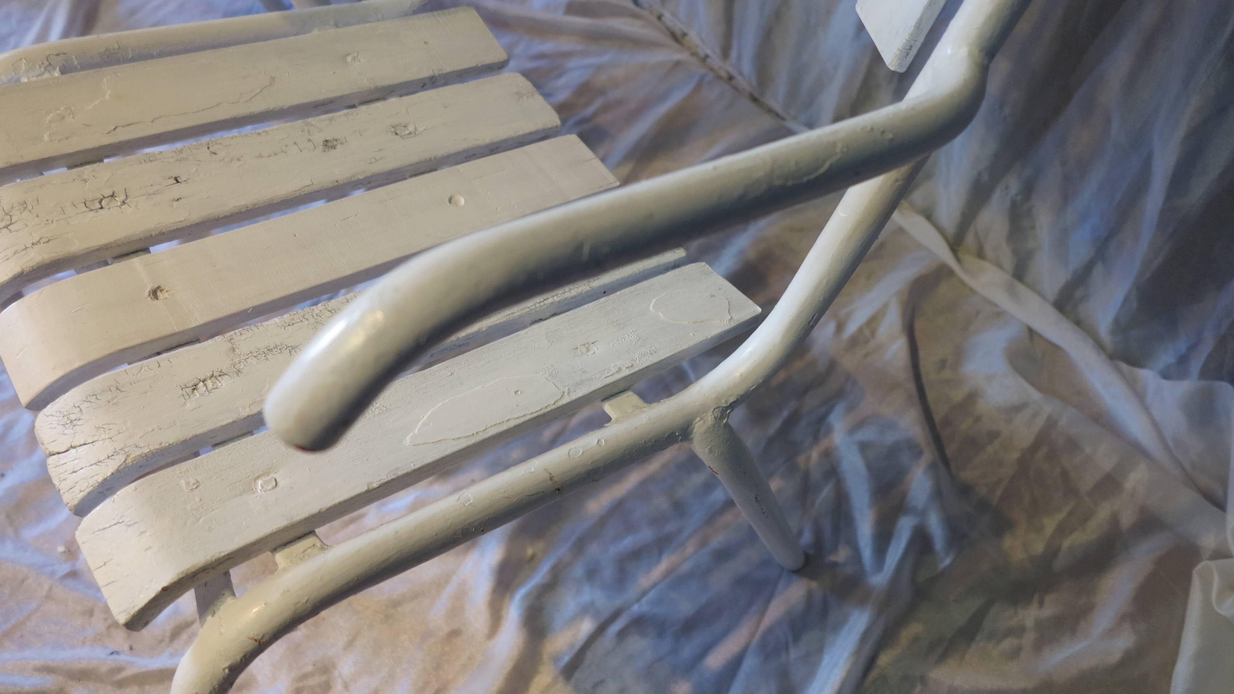 Pair of white garden armchairs