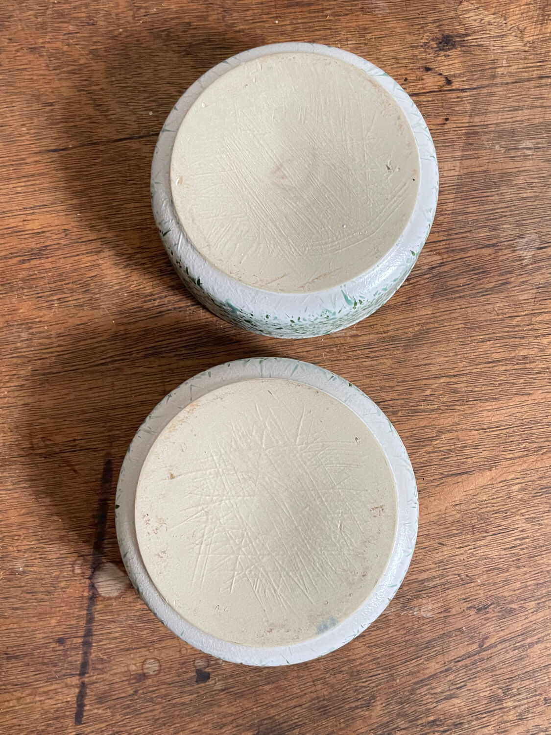 Green spotted ceramic ramekin
