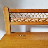 Oak and rattan chest bench 1960