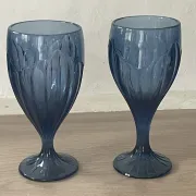 Set of four wine glasses model "Sky Blossoms" by Lenox Art Nouveau style.