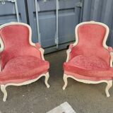 Paire de fauteuils anciens style Louis XV