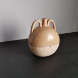 Vase soliflore français en grès émaillé / signature / céramique française / travail artisanal