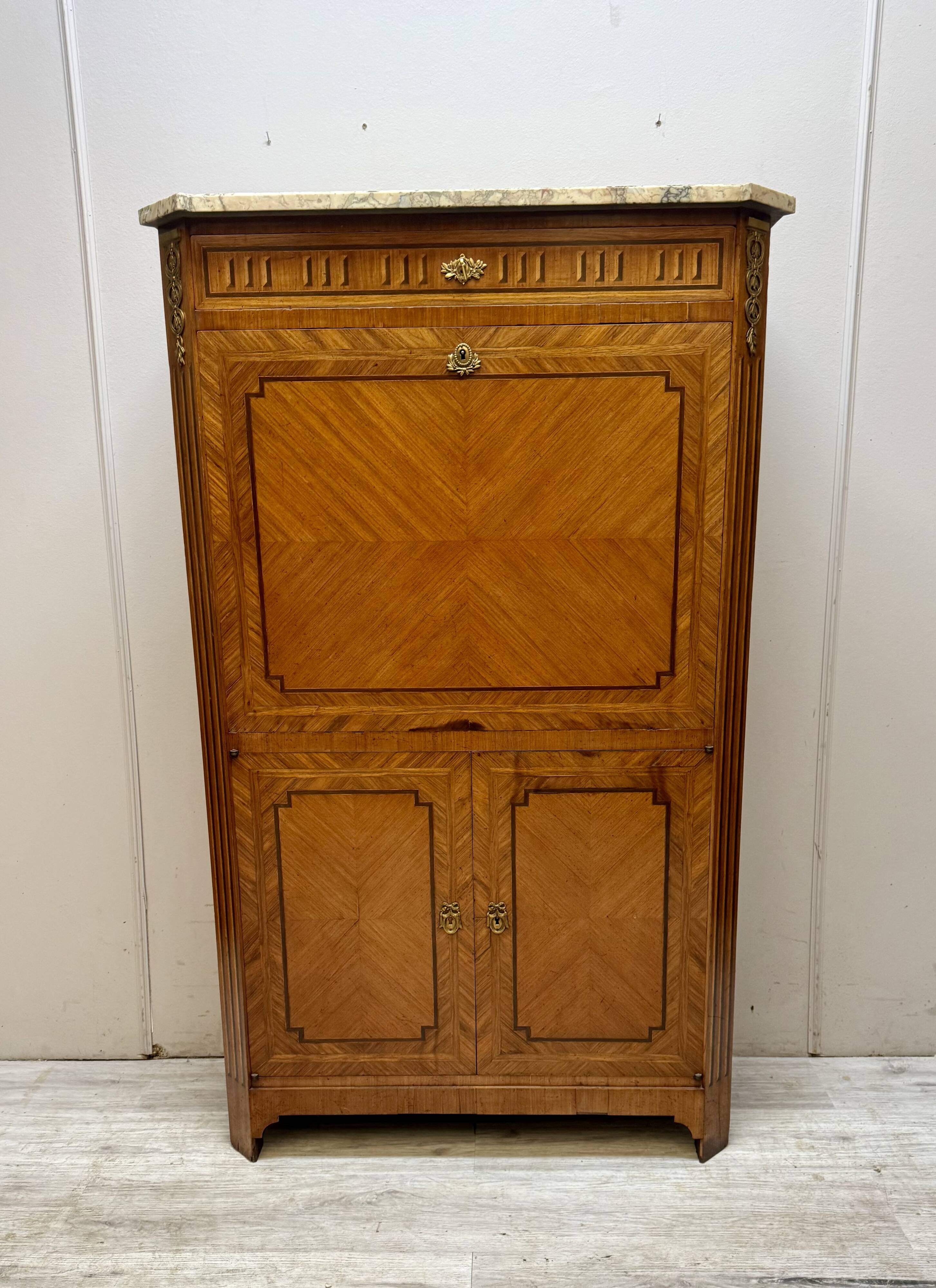 Louis XVI Style Marquetry Secretary