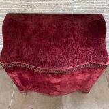 19th century Napoleon III chest, wood and red velvet