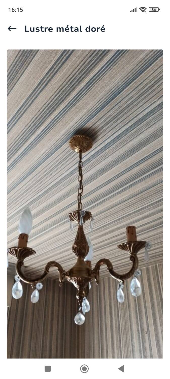 Golden metal chandelier