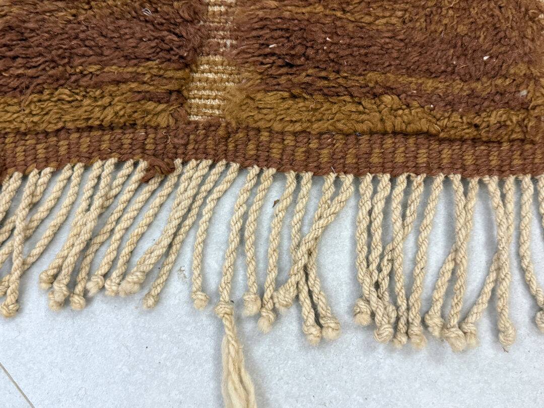 Plain brown Moroccan rug in wool 3/2 Custom-made Moroccan rug