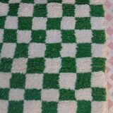 Fir green checkered Berber rug