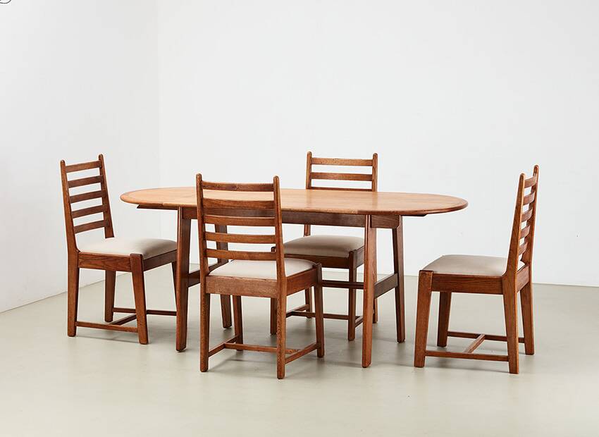 Rare Dining Set by Bas van Pelt for My Home Netherlands 1940s