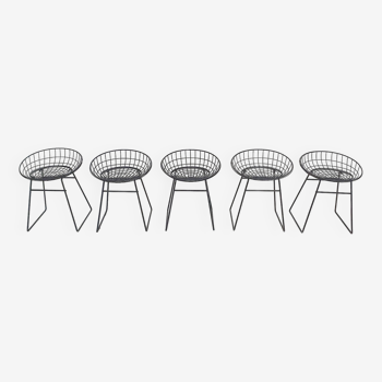 Cees Braakman for Pastoe KM05 metal wire stools, The Netherlands 1958