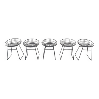 Cees Braakman for Pastoe KM05 metal wire stools, The Netherlands 1958