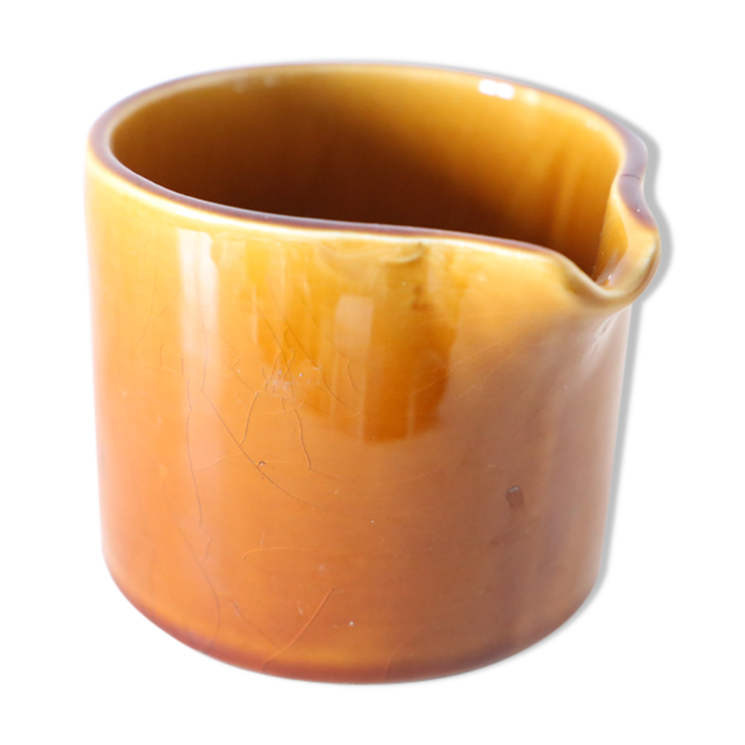 Ceramic milk pot, brown, Niderviller, made in France, vintage