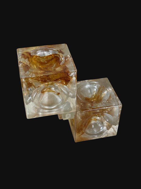Lampe cubes en verre de stella par poliarte verona desing albino poli '' 197