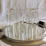 Set of 6 flutes 70s luminarc Arcoroc