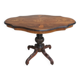 Table violon Napoléon III en ronce de noyer