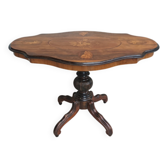 Napoleon III violin table in burr walnut