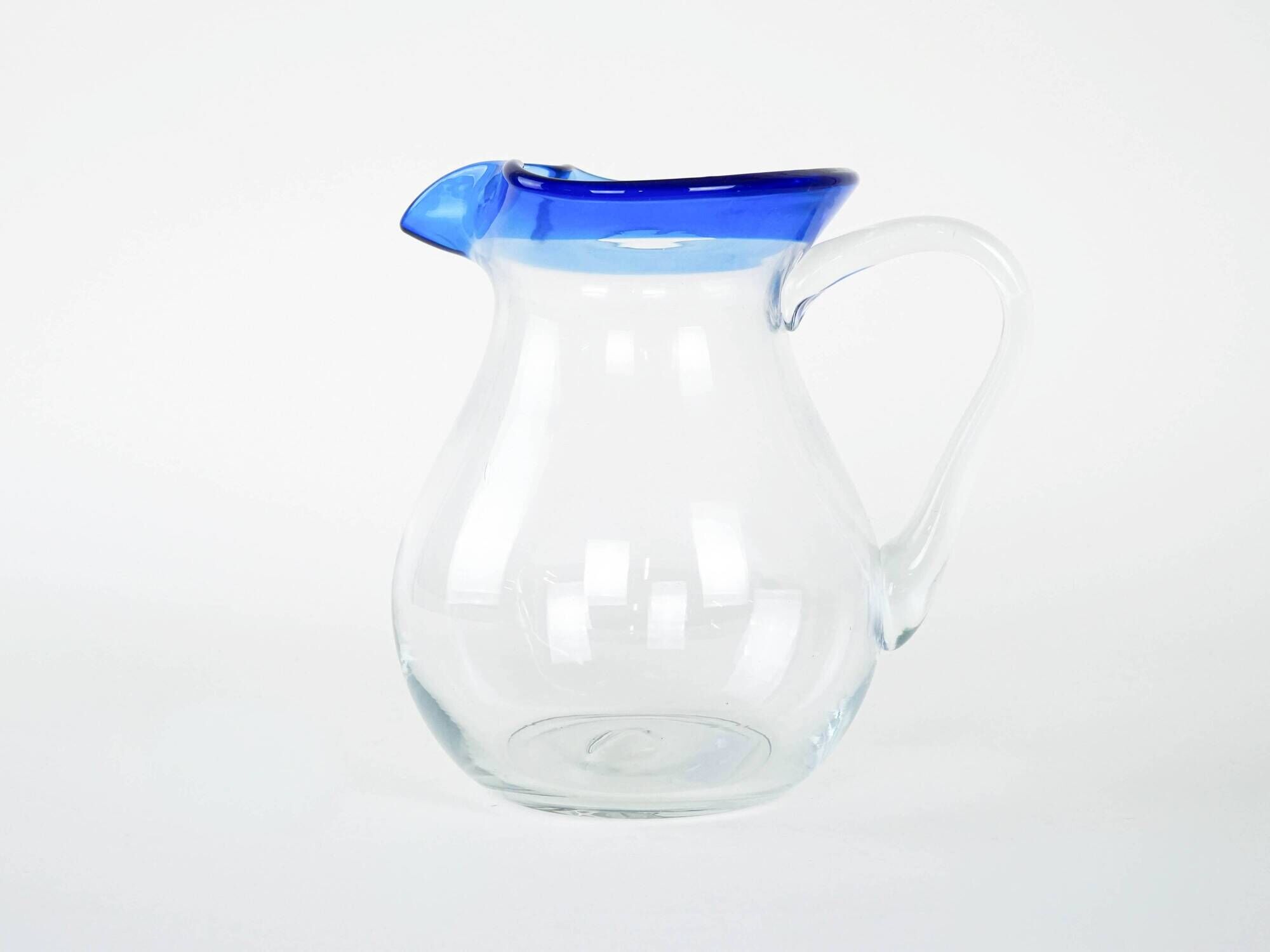 Glass jug, Italian design, 1970s, manufactured in Italy