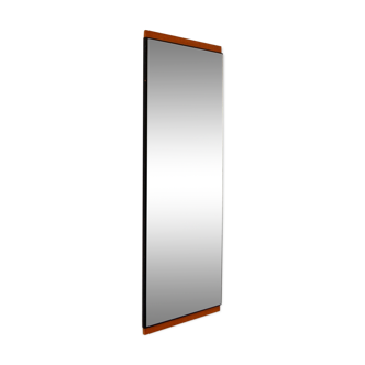 Scandinavian vintage teak mirror 1960s 30X82cm