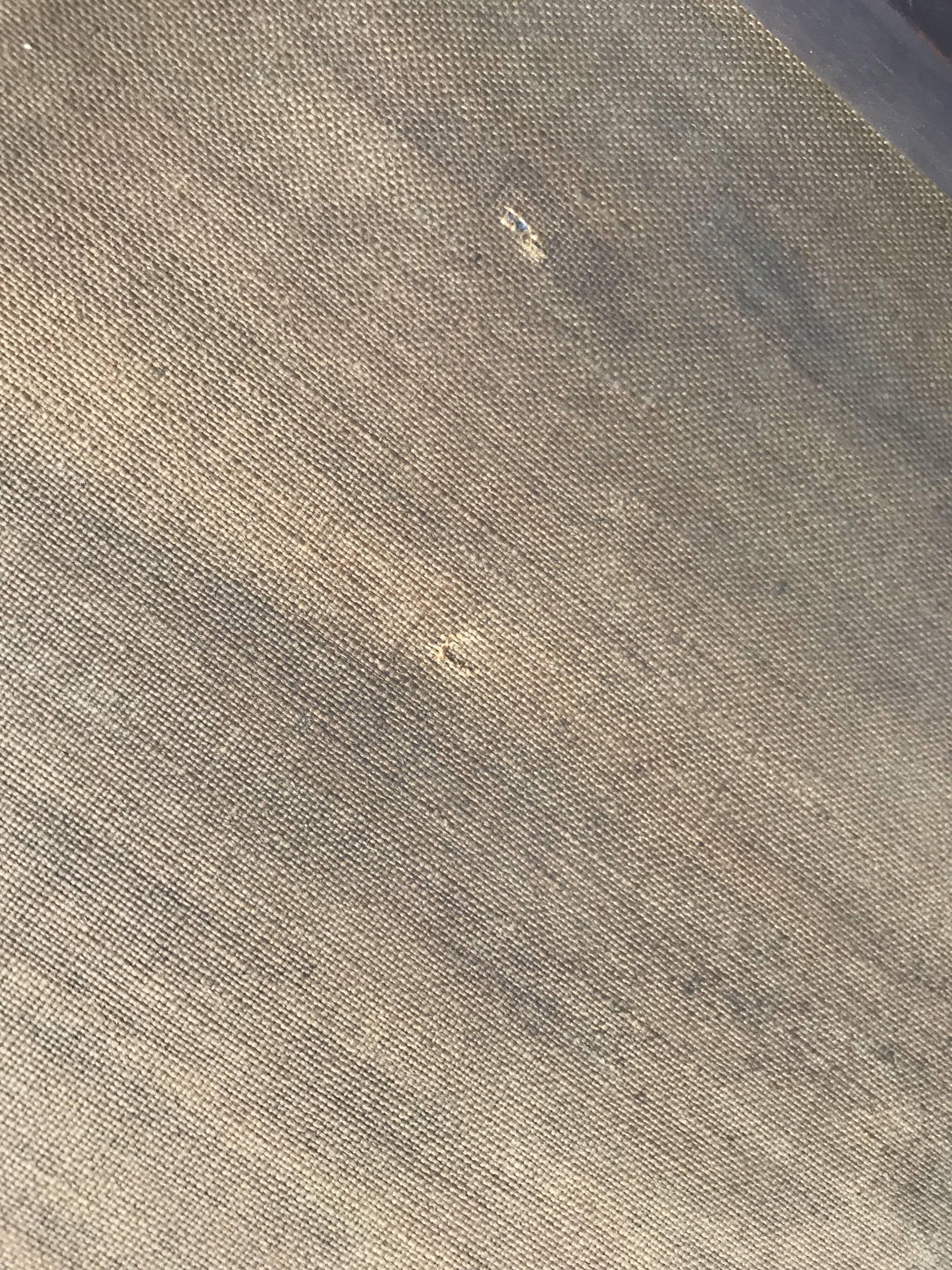 Ancient oil on canvas painting North American waterfall landscape