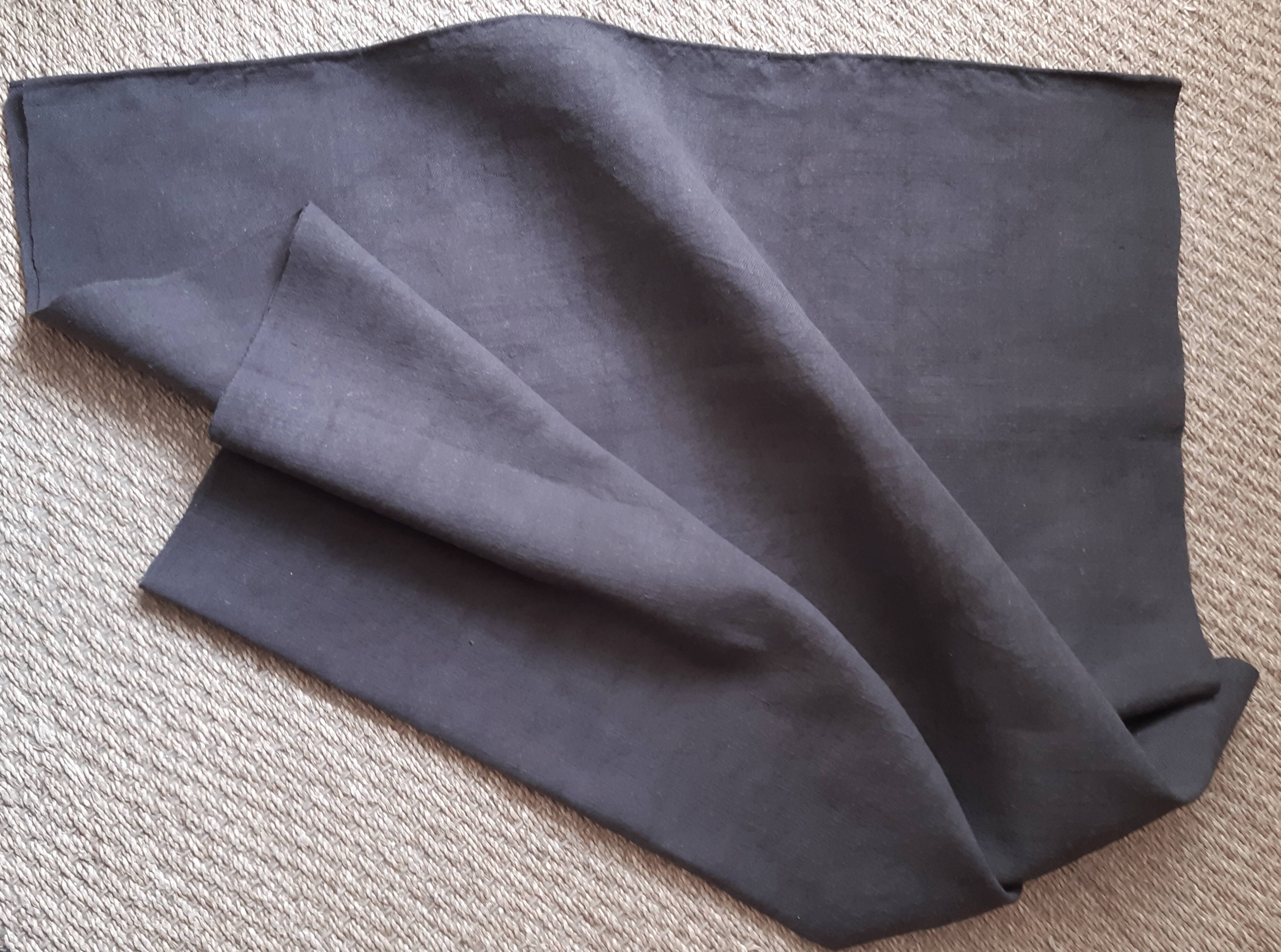 Dark grey heavy linen country tablecloth