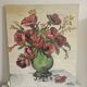 Oil on Canvas Knife Painting Still Life Flowers Poppies Signed M