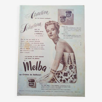 Cosmetic product paper advertisement from a magazine from the 1940s