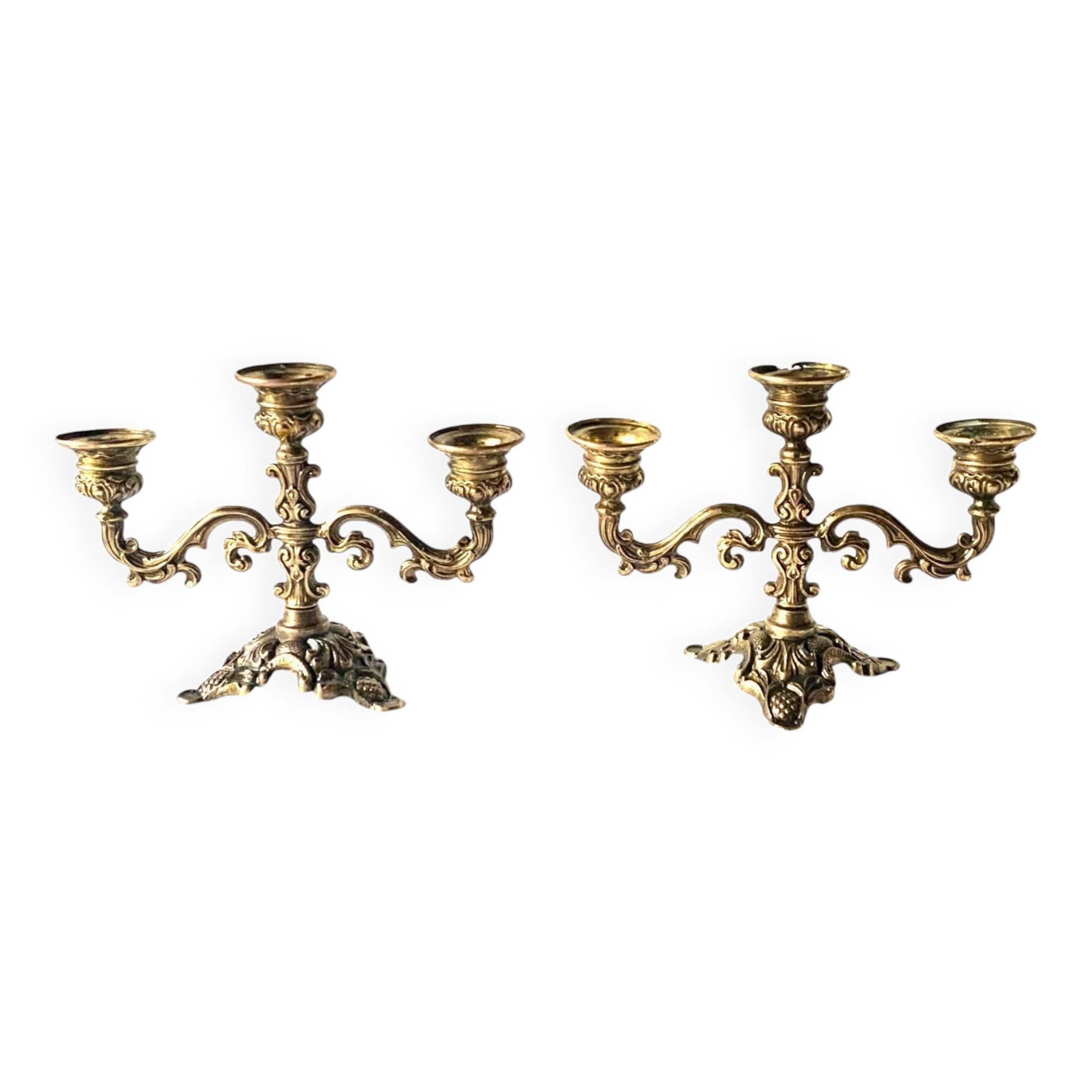 Pair of vintage brass candlesticks - Made in Italy