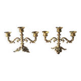 Pair of vintage brass candlesticks - Made in Italy