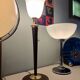 Large MAZDA 1950 Lamp Opaline Tulip/wood/metal