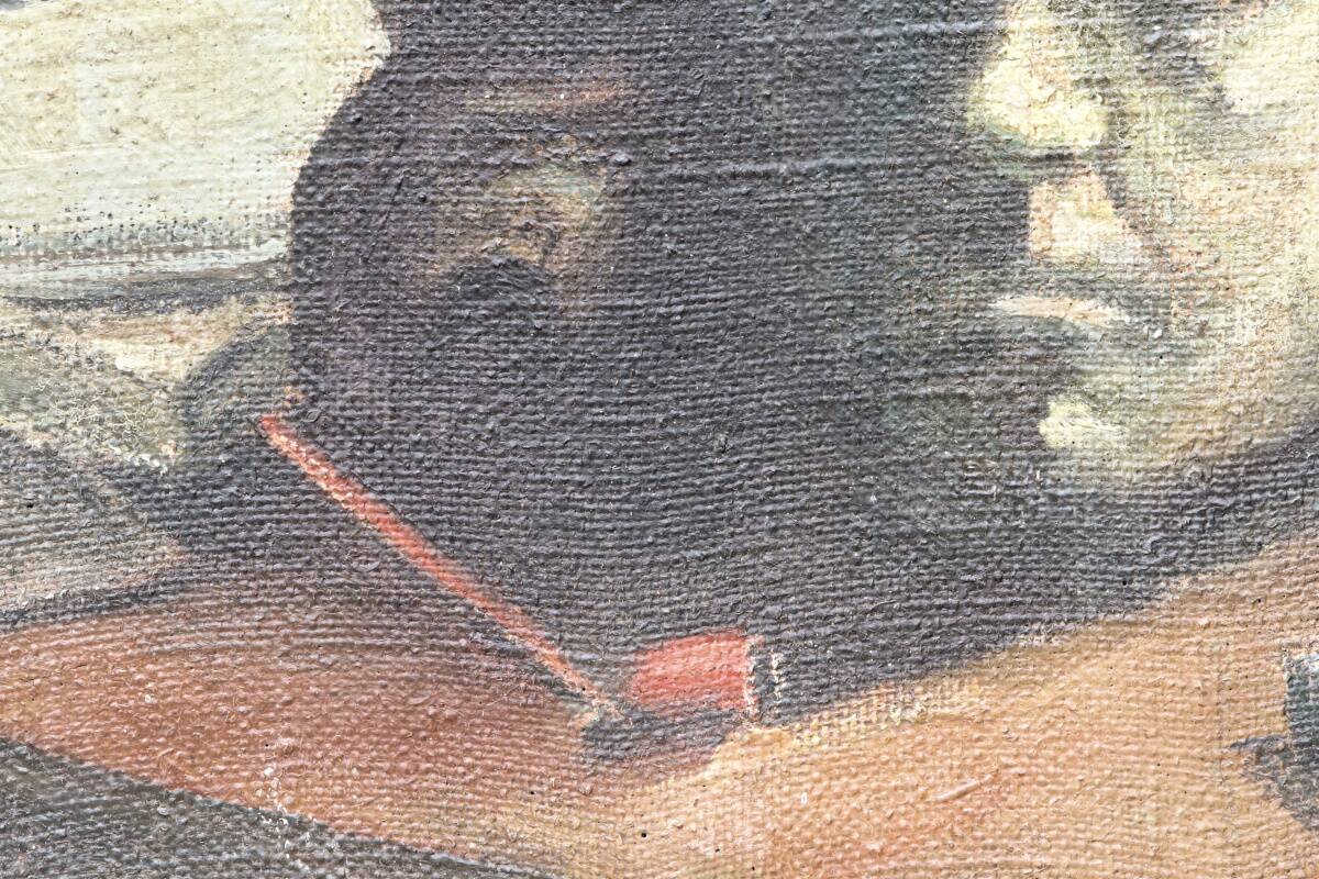 Oil on canvas, studio decor, signed, 1928