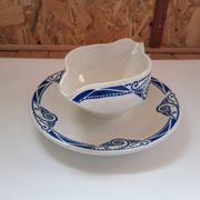 Porcelain sauce boat Moulin des Loups Orchies