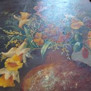 Oil on canvas, bouquet of flowers signed Foncier