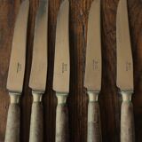 Set of 5 old knives with wooden handles
