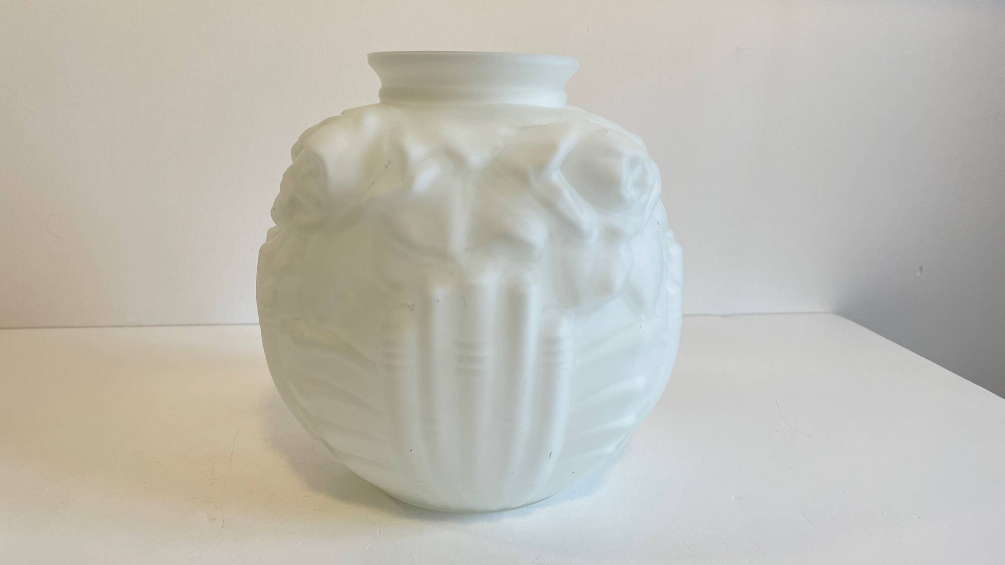 Art Deco glass paste ball vase