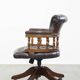 Chesterfield Office Chair on Wheels in Dark Brown Cowhide Leather