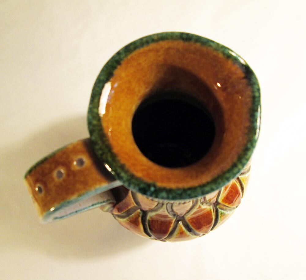 Colorful ceramic pitcher