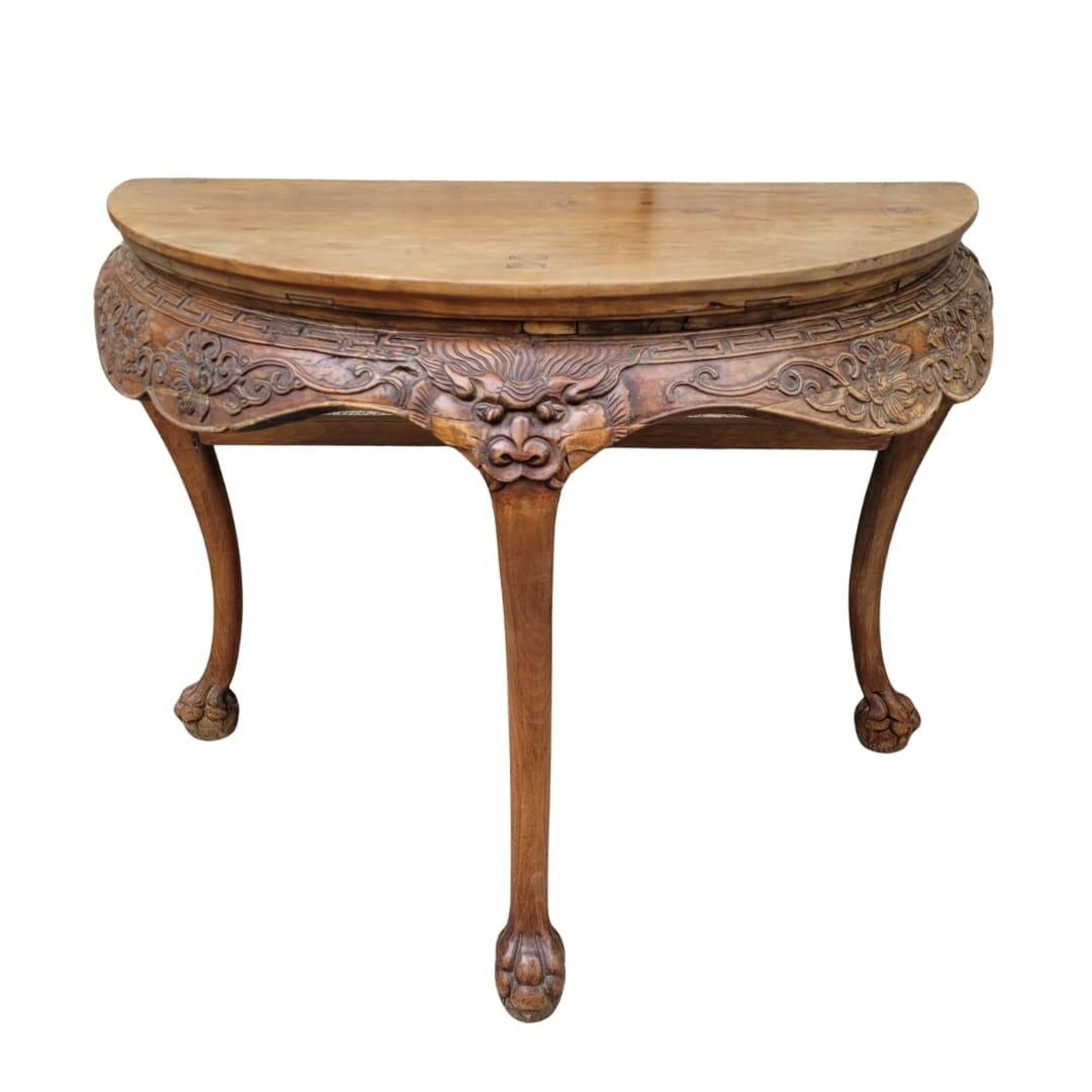 Half-moon console "Yueyazhuo", Huanghuali wood, Qing dynasty, circa 1790 – China