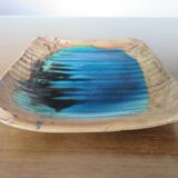 Vallauris dove pottery pocket in sandstone and blue ceramic 50s 60s