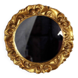 Round gold leaf mirror