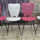 Four modernist chairs, steel, brass and skaï, 60s