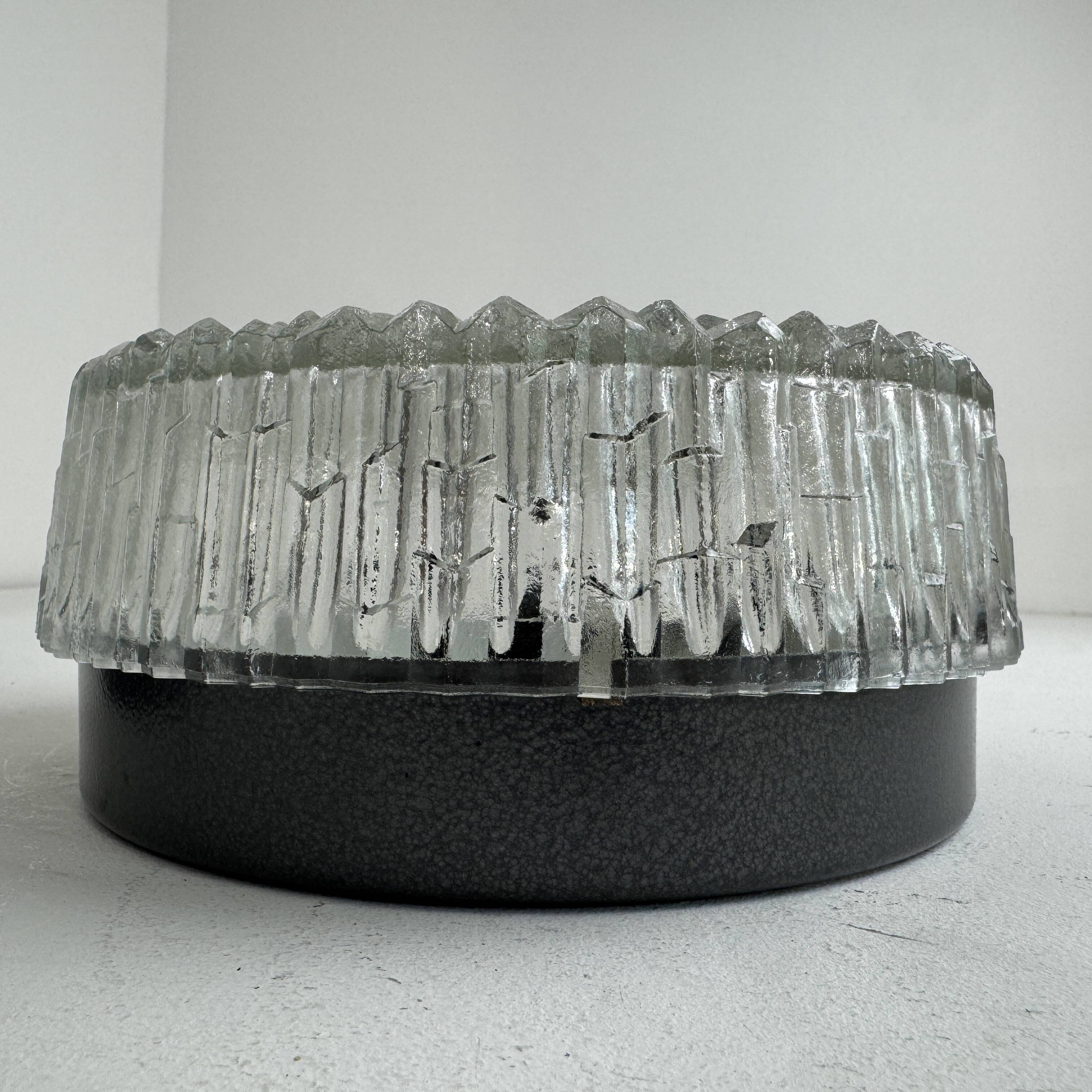 Pair of antique round "holophane" vintage wall lights