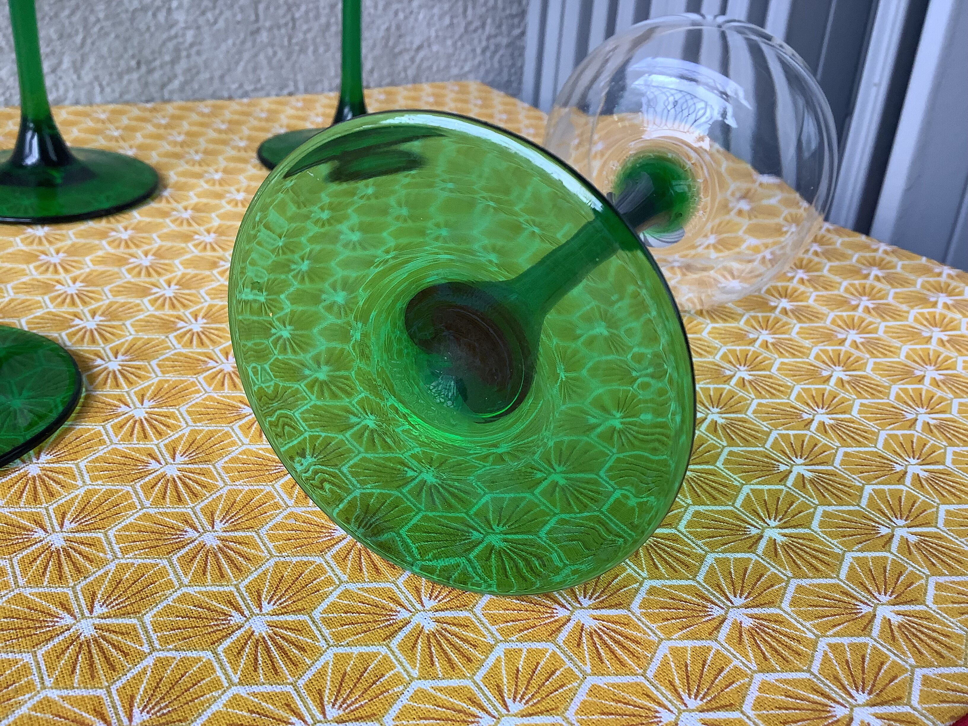 French Roemer Alsace glasses chiseled Luminarc