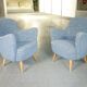 Set canapé et 2 fauteuils vintage années 50/60 organique vintage tissus original