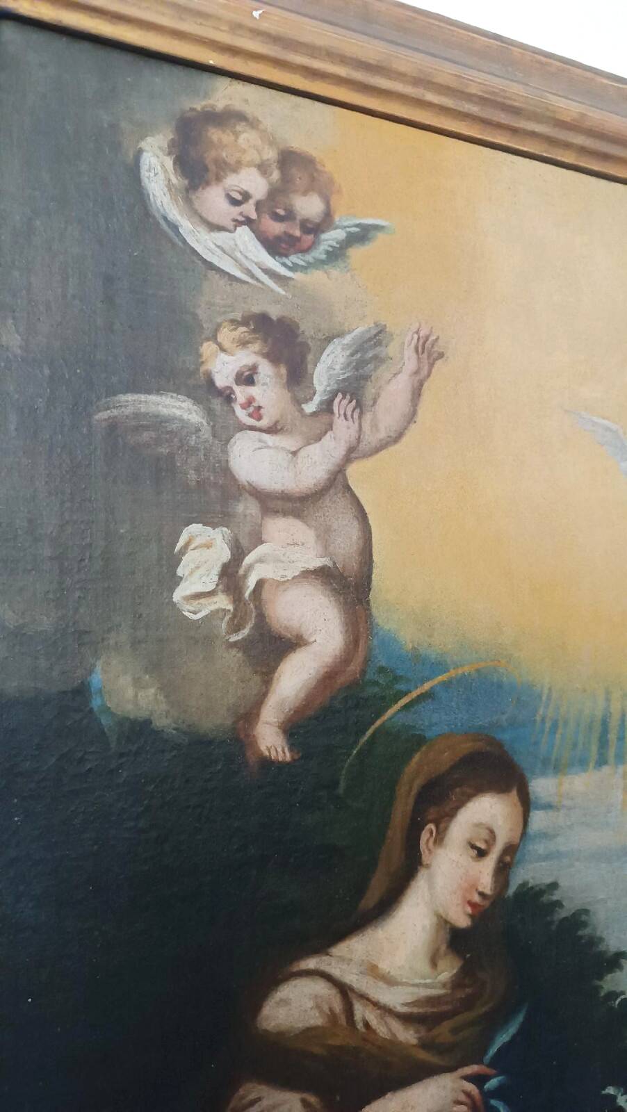 Old oil painting on canvas, 18th century