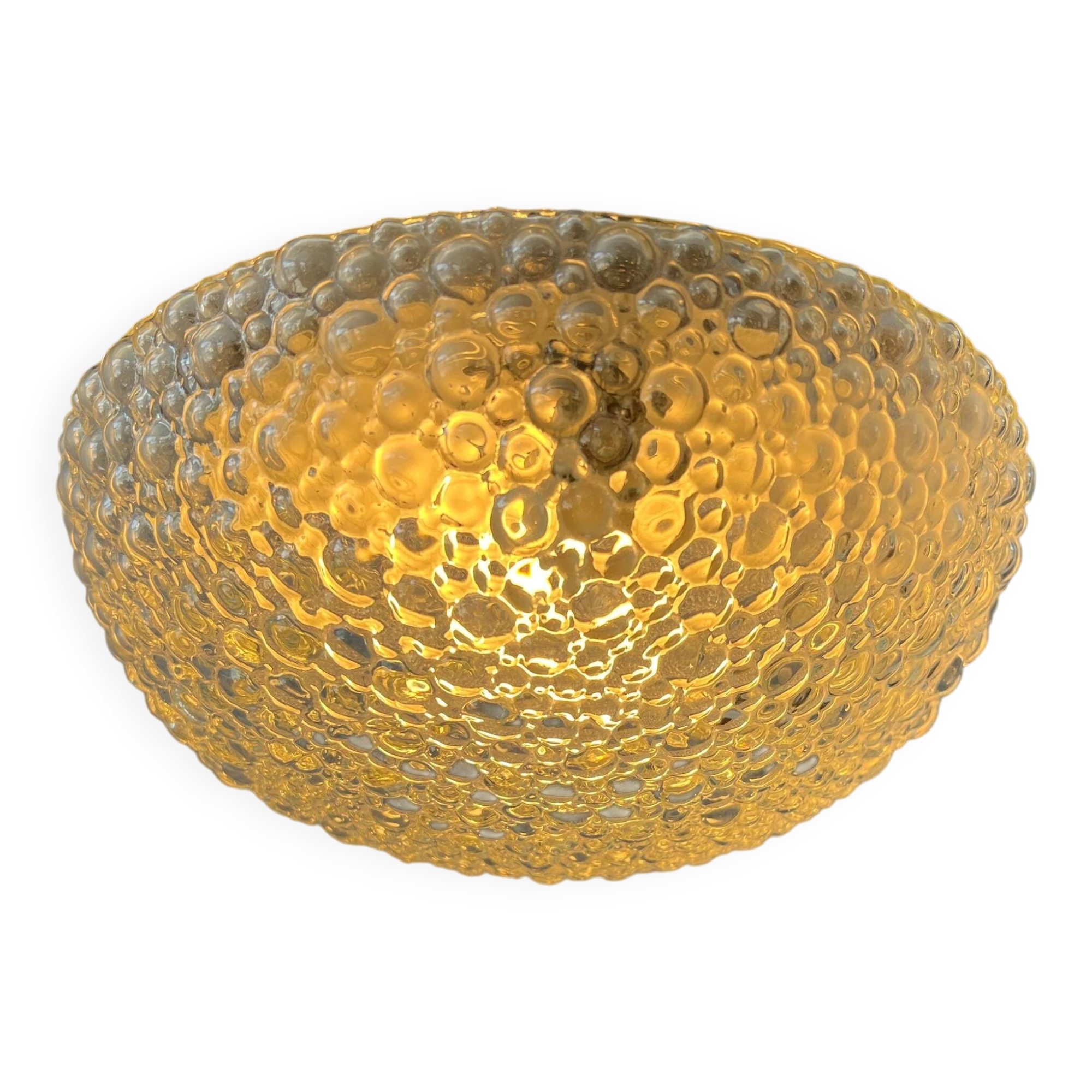 Vintage glass ceiling light by Helena Tynell for Glashütte Limburg