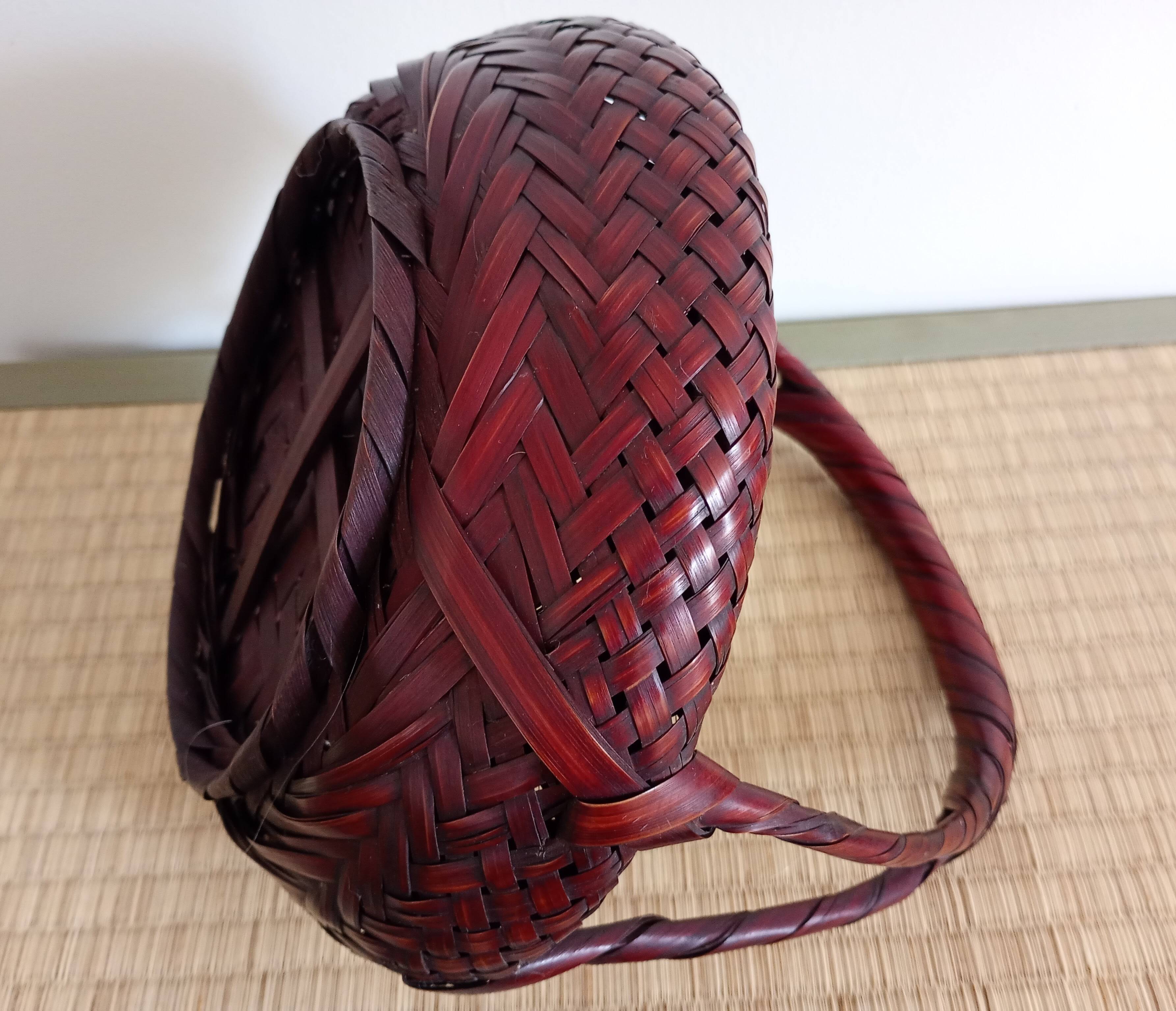 Japanese woven bamboo basket. Ikebana