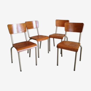 Set of 4 school chairs, school