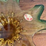 Coupe fleur, feuille en verre de murano