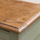 Antique art deco buffet in solid oak – pure lizard green & paint and natural wood – 121 cm