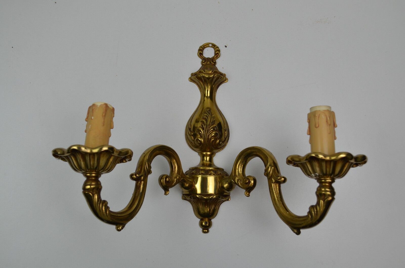 Pair of wall lamps with two lights in Louis XV style bronze