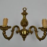 Pair of wall lamps with two lights in Louis XV style bronze